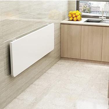 Imagem de TRGCJGH Mesa dobrável montada na parede, mesa de parede montada na parede, mesa dobrável para bancada de trabalho montada na parede, para espaços pequenos, escritório, cozinha, quarto, branco-100 x 40