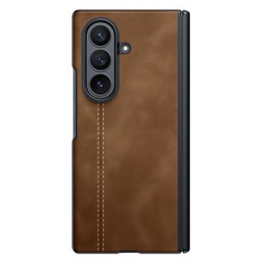 Imagem de LYJSMGZ Capa magnética para Samsung Z Fold7, membrana integrada, articulação central, pivô, capa à prova de choque, capa fina para negócios, suporta carregamento sem fio, marrom, Z Fold 7