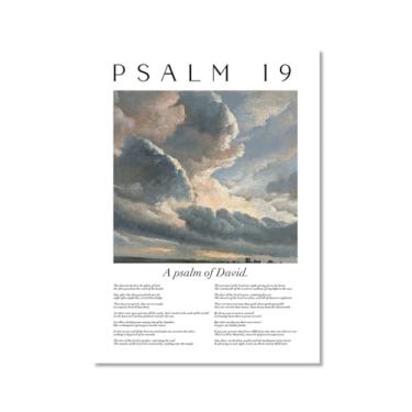 Imagem de Coleção de Salmos das Escrituras Monet Van Gogh Famosa Pintura em Aquarela Impressão Verso da Bíblia Pôster em Tela Decoração de Parede de Casa Cristã (SKU2,50.8x71.1 cm = (50x70cm), sem moldura)