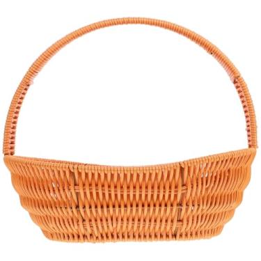 Imagem de NUOBESTY Cesta de tecido em forma de barco com alça, cesta de flores tecida à mão para piquenique, frutas, armazenamento, decorações para uso doméstico