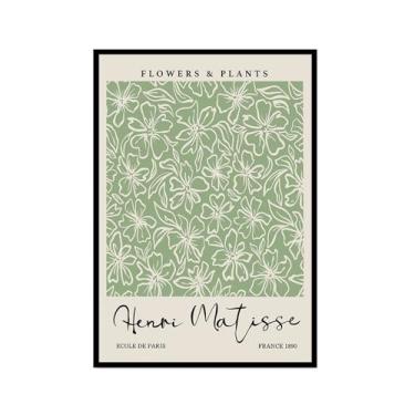 Imagem de Arte de parede verde sálvia Matisse William Morris Bauhaus Impressão floral abstrata Mercado de Flores Cartaz Picasso Estética Decoração de parede para sala de estar (SKU6,20.3x30.5 cm = (20x30cm