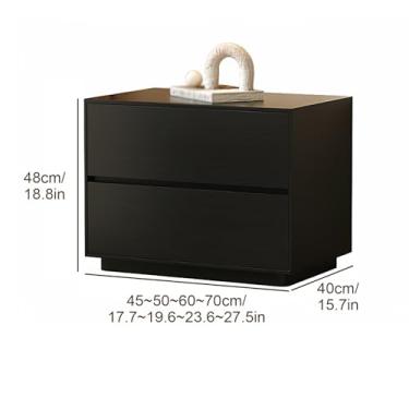 Imagem de Modern Simple Wood Nightstand, Large-capacity Double-drawer Storage, Floor-standing Cabinet Legs, Silent Drawer Slides, and Frameless Door Handles, Suitable for Bedrooms(C,50*40*50cm/20*16*20in)