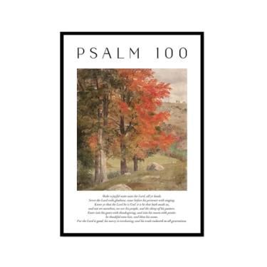 Imagem de Scripture Psalm Collection Monet Van Gogh Famosa pintura em aquarela impressa versículo bíblico pôster em tela decoração de parede de casa cristã (SKU16,12x45,7 cm = (30 x 45 cm), moldura preta)
