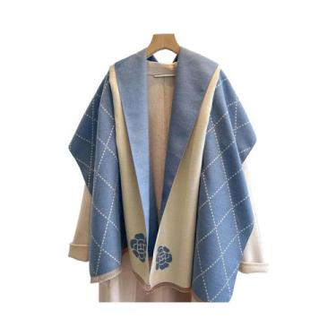 Imagem de Cachecol De Cashmere Feminino Para O Inverno, Xale Grosso, Hijab Longo