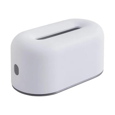 Imagem de KiBcsLic Porta-lenços retangular, porta-papel higiênico, dispensador de lenços para mesa, banheiro, sala de estar e cozinha, Branco