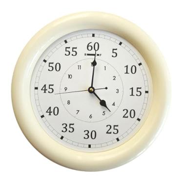 Imagem de FLCPJGV Relógio de parede redondo, relógio de parede para pendurar, presente fácil, ornamento decorativo para escritório, café, bar, escola, sala de, Branco