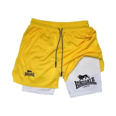 Imagem de Shorts Masculinos 2 Em 1 Para Corrida E Treino Com Compressão, Bolso P