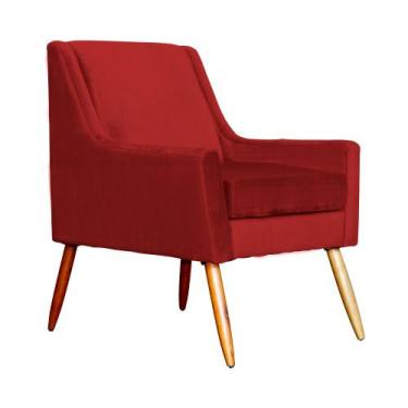 Imagem de Poltrona Ariane Luxo Suede Cores - DS Estofados, Vermelho