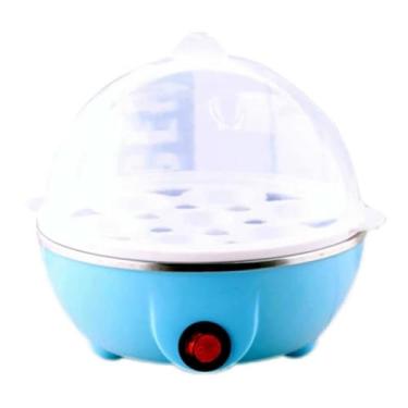 Imagem de Cozedor de Ovos Portátil Elétrico a Vapor - Bivolt 110V/220V, Saudável e Prático, Fácil de Usar e Limpar, Ideal para Café da Manhã e Lanches (Azul/110v)