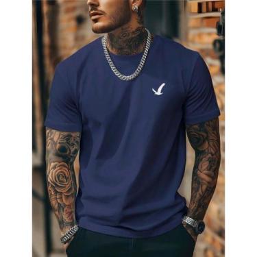 Imagem de Camiseta Masculina Aguia Camisa 100% Algodao Blusa Malha Premium Lança