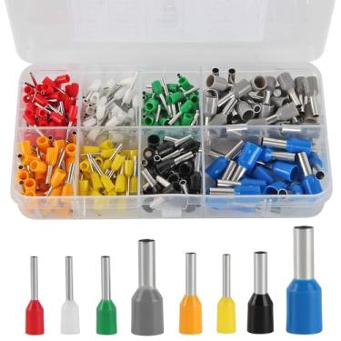 Imagem de Kit de terminais sortidos de ponteiras de fio 300 peças AWG 22-10 conectores de crimpagem de cobre isolados para sistemas elétricos, industriais e de controle de energia