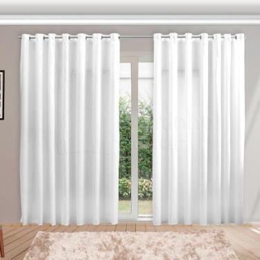 Imagem de Cortina Para Sala e Quarto Branca Lisa Em Tecido - 4 Metros - Cantinho
