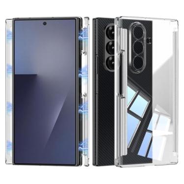 Imagem de Capa fina para Samsung Galaxy Z Trifold, com dobradiça magnética, capa protetora de lente HD transparente, anti-amarelecimento, à prova de impactos (claro)