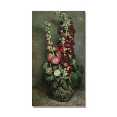 Imagem de Arte floral vintage natureza morta, pintura botânica clássica, decoração de casa quente para sala de estar e sala de jantar. C53. 70 x 125 cm - 27,6 x 49,2 pol. Somente tela