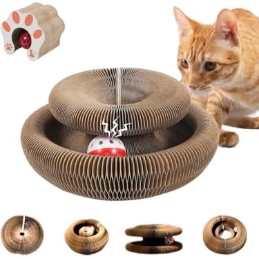 Imagem de Twisty Paws Brinquedo arranhador para gatos, tábua de arranhar gatinhos, reversível infinito, interativo, almofadas de papelão para gatos em ambientes internos, arranhador interno (grande - 5)