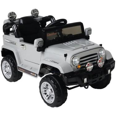 Imagem de Jipe Elétrico Infantil Bateria 12V Trilha com Controle Remoto Cinza 92