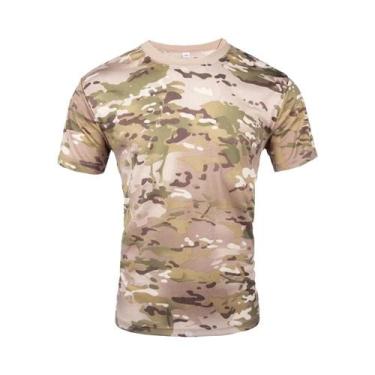 Imagem de Camiseta Masculina Camuflada 3D De Gola Redonda Manga Curta Casual De 