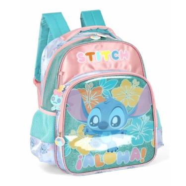 Imagem de Mochila Lilo Stitch Costas Juvenil Menina Turquesa Escolar - Luxcel