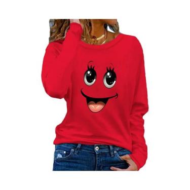 Imagem de Camiseta Feminina Solta E Confortável De Algodão Com Estampa Gráfica D