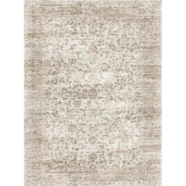 Imagem de Tapete quadrado de 18 x 18 cm para sala de estar: tapetes laváveis ultra finos macios para quarto, sala de jantar, escritório em casa, tapetes orientais resistentes a manchas com suporte