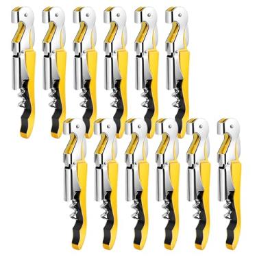 Imagem de Abridor de chaves de vinho, abridor de garrafa de vinho inoxidável para aplicações em casa, escritório, cozinha, restaurante, bar (12, amarelo)