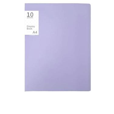 Imagem de Pasta Catálogo A4 com 60 Envelopes de Plástico Armazenamento de Documentos(Roxo,20 folhas)
