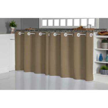 Imagem de Cortina Para Pia De Cozinha Balcão Em Tecido Oxford para Proteção Contra Splashes, Complementa Decoração(avelã,1,40x0,80)