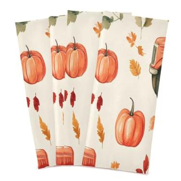 Imagem de xigua Conjunto de 6 panos de prato de cozinha Pumpkins, macios e altamente absorventes de secagem rápida para limpeza de pratos e limpeza manual, 71 x 45 cm