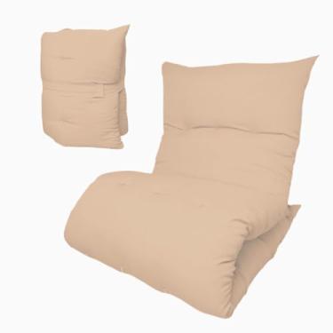 Imagem de Almofada Futon Dobrável 170x60x9cm Colchonete Multiuso Macio para Chão Sofá Meditação Leitura e Visitas(Bege)