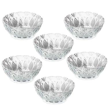 Imagem de Jogo de 6 Bowls em Vidro Trabalhado 310ml para Sobremesas e Caldos - L