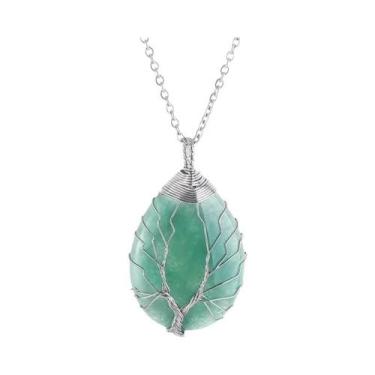 Imagem de Colar De Yoga Feminino Artesanal Árvore Da Vida Com 7 Chakras E Pedras