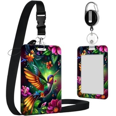 Imagem de Porta-crachá de identificação com cordão, porta-cartões de identificação retráteis com cordão removível e carretéis de crachá, suporte de cartão de plástico para professores, enfermeiras, estudantes