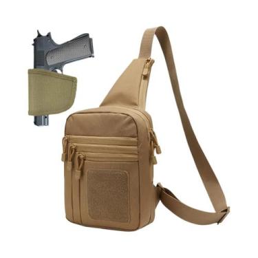 Imagem de Bolsa Tática Transversal Masculina Para Porte Velado De Armas De Fogo 