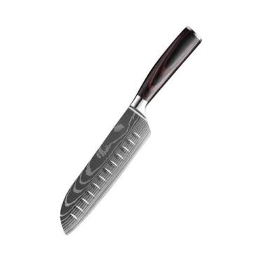 Imagem de Faca De Chef Em Aço Damasco Profissional Com Corte a Laser Para Carne,