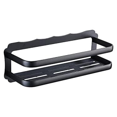 Imagem de Organizador de armazenamento de prateleira de banheiro de 49,67 cm de alumínio anodizado extra retangular suporte de parede suporte de especiarias de cozinha, roupas, despensa e muito mais, prata, com