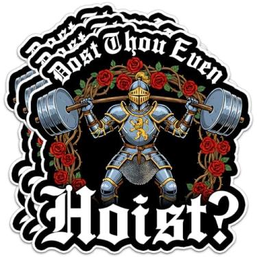 Imagem de Pacote com 3 adesivos Dost Thou Even Hoist 5 cm Cavaleiro Medieval engraçado academia halterofilismo vinil adesivo impermeável para laptop, garrafa de água, capacete, carro, telefone 5 polegadas
