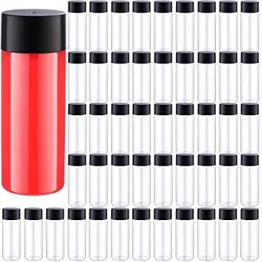 Imagem de Yinder 100 garrafas de suco de plástico com tampas pretas garrafas sensoriais recipientes redondos transparentes para bebidas de plástico para smoothie, máquina de lavar água vazia, 290 ml para