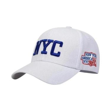 Imagem de Boné De Beisebol Unissex Ajustável Com Bordado NYC, Chapéu Casual Para