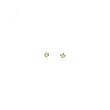 Imagem de Brinco Pequeno De Pérola Trabalhado Banhado Em Ouro 18k