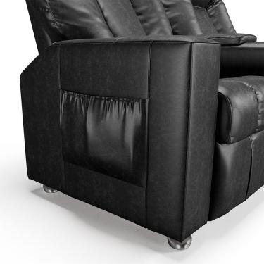 Imagem de Poltrona Reclinável Para Cinema 2 Lugares Sora Pu Preto Brilho Fh1 - D'rossi