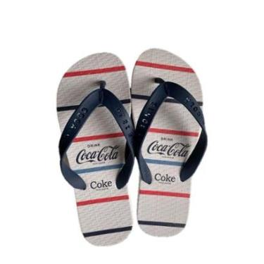 Imagem de Chinelo Masculino Coca-Cola Cc4058 Milford Branco/Marinho-Masculino
