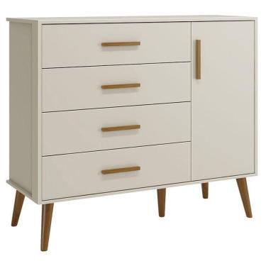 Imagem de Cômoda Infantil Com Porta Isis Areia Acetinado - Reller