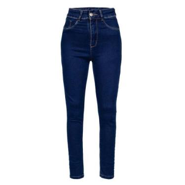 Imagem de Calça Jeans Feminina Sawary Plush Up Azul Escuro, Azul escuro, 46
