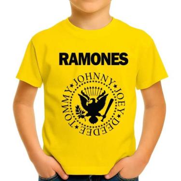 Imagem de Camiseta Camisa Infantil Juvenil Banda de Rock Ramoness MD6, Amarelo, 