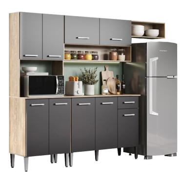 Imagem de Armário Cozinha Compacta Arizona Smart Carraro - Carvalho/preto Carvalho/preto