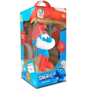 Imagem de Boneco os SMURFS Vinil Atoxico Papai SMURF Cardoso