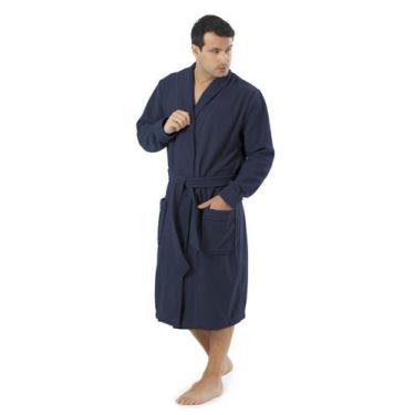 Imagem de Roupão Masculino de Microfibra Soft - Sogni Belli, G, Azul marinho