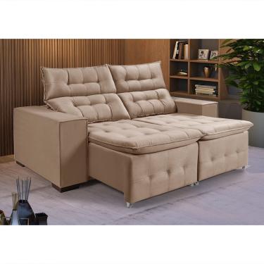 Imagem de Sofá Retrátil Reclinável 3 Lugares Pillow Veludo 1,90m Reclinável Confortável - Castor Veludo