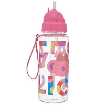 Imagem de Garrafa Com Canudo Pacific LovIt Lilica Ripilica Flowers, Único, Rosa