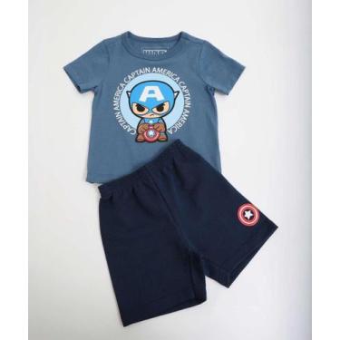 Imagem de Conjunto Infantil Capitão América Marvel Tam 1 a 3 Azu-86090, Azul, 1